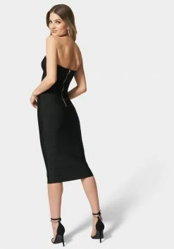 JUMP Bandage Dresses Bandage Lace-Up Strapless Dress