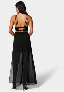 JUMP Festival Season Strappy Back Slit Maxi Dress