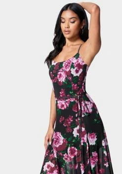 JUMP Print Shop Printed Tank Neck Gown