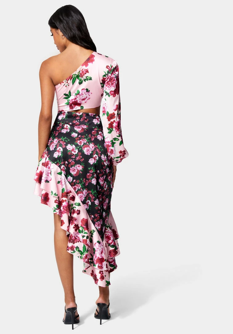 JUMP Printed One Shoulder Asymmetrical Ruffle Dress Night Out 3 JUMP Printed One Shoulder Asymmetrical Ruffle Dress Night Out