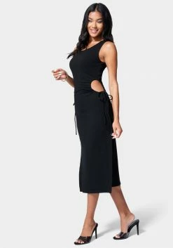 JUMP Tie Side Cutout Slit Dress