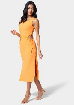 JUMP Tie Side Cutout Slit Dress