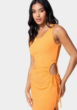 JUMP Tie Side Cutout Slit Dress
