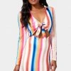 JUMP Printed Tie Front Mini Dress