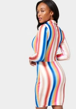 JUMP Printed Tie Front Mini Dress