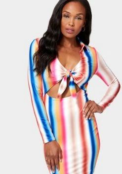 JUMP Printed Tie Front Mini Dress