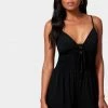 JUMP Tiered Waist Tie Front Romper Festival Season