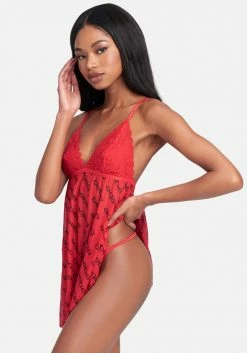 PPI Bebe Lace & Mesh Babydoll Set Logo