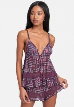 PPI Bebe 2Pc Logo Print Cami Set