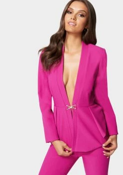 TC Sets Shawl Collar Peplum Blazer