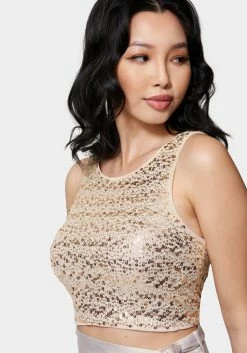 TC Cropped Sequin Top Bridal