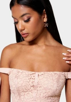 TC Corded Lace Bustier With Chiffon Tie