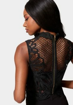 TC Mock Neck Lace Top Festival Season