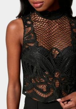 TC Mock Neck Lace Top Festival Season