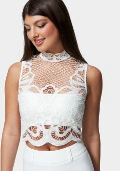 TC Mock Neck Lace Top Festival Season
