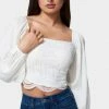 TC Crochet Body Woven Top