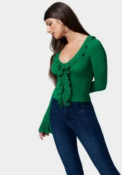 TC Night Out Ruffle Cropped Sweater Cardigan 6 TC Night Out Ruffle Cropped Sweater Cardigan