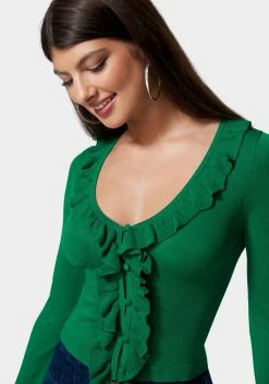 TC Night Out Ruffle Cropped Sweater Cardigan 8 TC Night Out Ruffle Cropped Sweater Cardigan