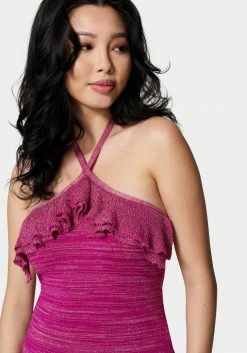 TC Halter Lurex Sweater Ruffle Top 8 TC Halter Lurex Sweater Ruffle Top