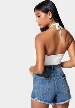 TC Halter Lurex Sweater Ruffle Top Festival Season