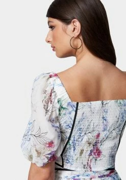 TC Print Shop Printed Bustier With Contrast Taping