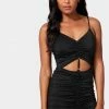 TC Front Keyhole Ruched Knit Bodysuit