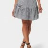 TC Mini Gingham Front Ruching Flutter Skirt Festival Season