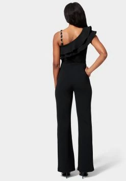TC Knit Crepe Cascade Wide Leg Jumpsuit