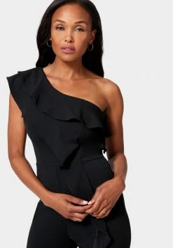 TC Knit Crepe Cascade Wide Leg Jumpsuit