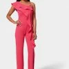 TC Knit Crepe Cascade Wide Leg Jumpsuit
