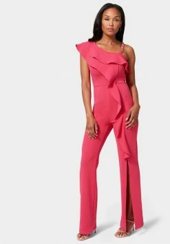 TC Knit Crepe Cascade Wide Leg Jumpsuit