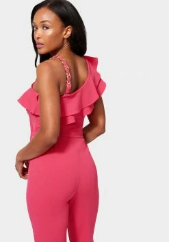 TC Knit Crepe Cascade Wide Leg Jumpsuit