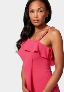 TC Knit Crepe Cascade Wide Leg Jumpsuit