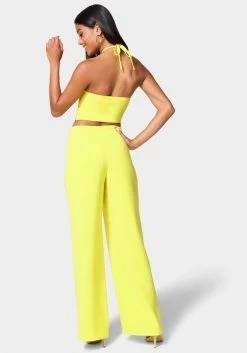 TC Halter Ring Detail Cut Out Wide Leg Jumpsuit New