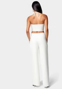 TC Halter Ring Detail Cut Out Wide Leg Jumpsuit