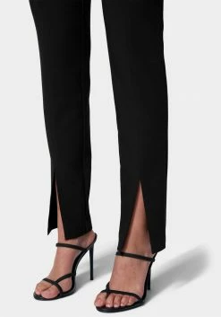 TC Front Slit Slim Leg Woven Pant