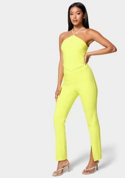 TC Sets Front Slit Slim Leg Woven Pant