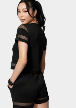 TC Bebe Logo Mesh Inserts Scuba Top