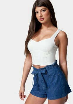 TC Cropped Scuba Corset Top