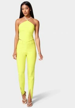 TC Sets Embellished Neck Woven Top