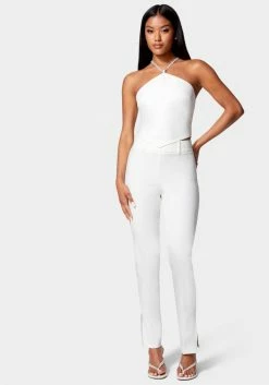 TC Embellished Neck Woven Top