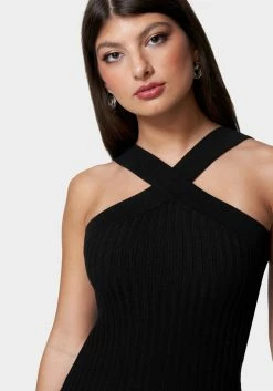 TC Rib Sweater Cross Front Top