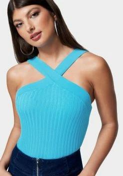 TC Rib Sweater Cross Front Top Night Out