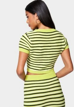 TC Button Front Cropped Cardigan Sweater Sets