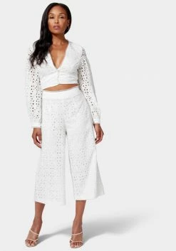 TC Eyelet Detail Wide Leg Pant