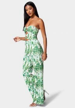 TC Ring Detail Wide Leg Printed Knit Crepe Jumpsuit Print Shop 8 TC Ring Detail Wide Leg Printed Knit Crepe Jumpsuit Print Shop