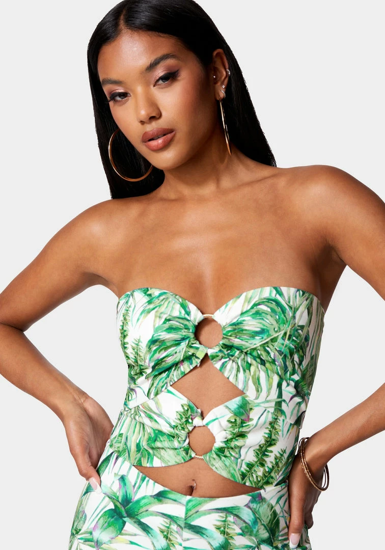 TC Ring Detail Wide Leg Printed Knit Crepe Jumpsuit Print Shop 5 TC Ring Detail Wide Leg Printed Knit Crepe Jumpsuit Print Shop