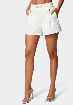 TC Night Out Belt Detail Crepe Wide Leg Short