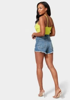 TC High Waist Rip Detail Denim Short Festival Season