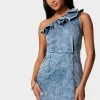TC Ruffle Detail Lurex Denim Dress Festival Season